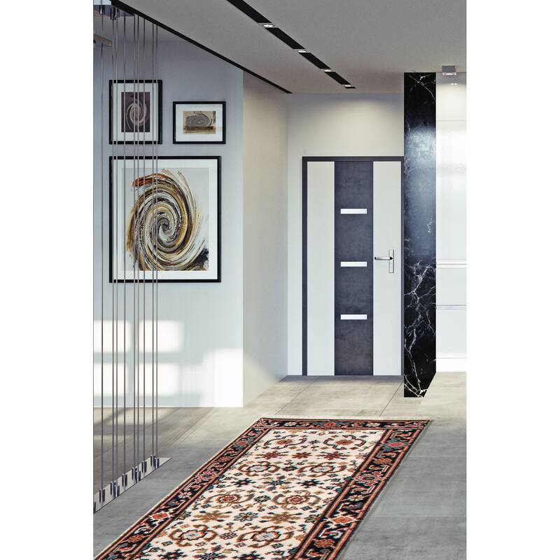 ECARPETGALLERY Hand-knotted Serapi Heritage Cream Wool Rug - 2'7 x 15'8