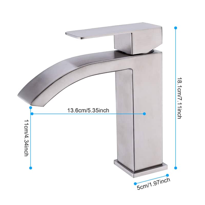 Single lever modern style waterfall spout faucet