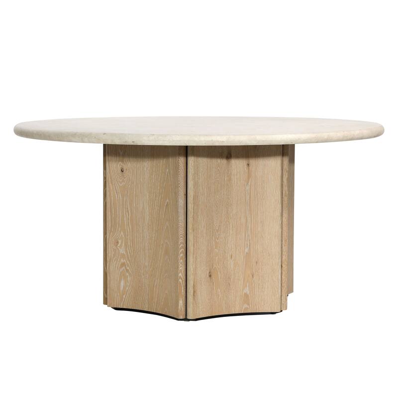 Octavia 59" Wide Oak Dining Table, Natural