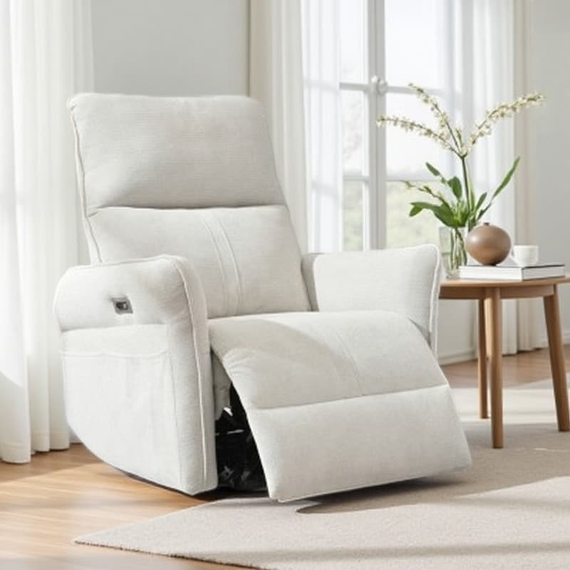 270° Swivel Rocking Recliner Chair for Adults, Power Recliner with Adjustable Angles, Small Recliner for Living Room