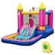 preview thumbnail 1 of 16, Costway 4-in-1 Kids Princess-themed Bouncer with Slide Basketball Hoop - Multicolor With 480W Blower