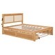preview thumbnail 28 of 58, Versatile Pull-Out Bed,Full Size Elegant Bed Frame with Rattan Headboard and Sockets