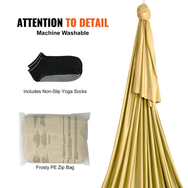 Aerial Fitness Hammock Kit Strong Nylon Swing with Complete Rigging