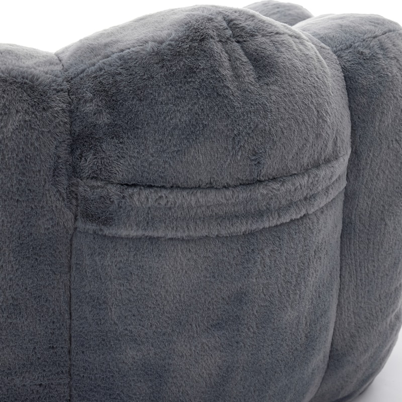Lotus Type Compression Lazy Sofa Oversized Bean Bag Sofa Accent Chair for Adults with Pull Strap and Non-slip Base, Easily Moved