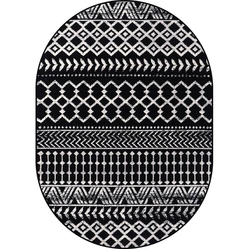 5'x7' Oval Boho Area Rug Geometric Design Non-Shedding - 60*84