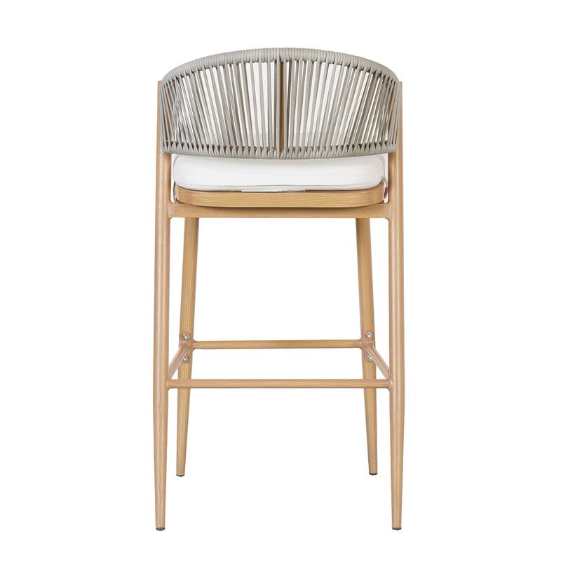 Christopher Knight Home - Beverly Outdoor Barstools with Scallop Backrest, Set of 2