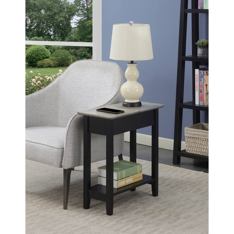 Convenience Concepts American Heritage Flip Top End Table with Shelf