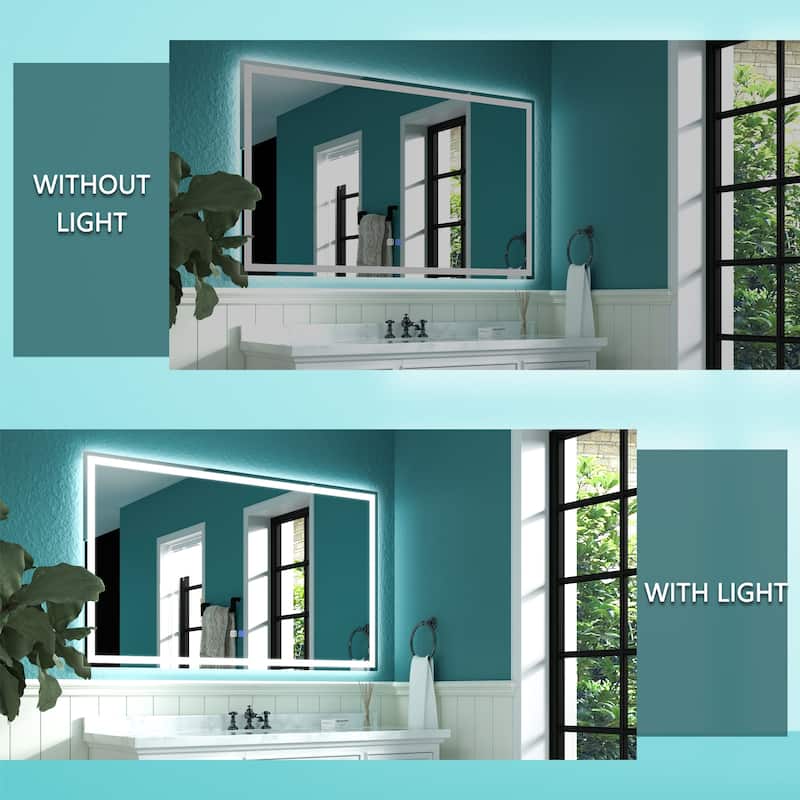 ExBrite Anti-fog LED Frameless Bathroom Mirror