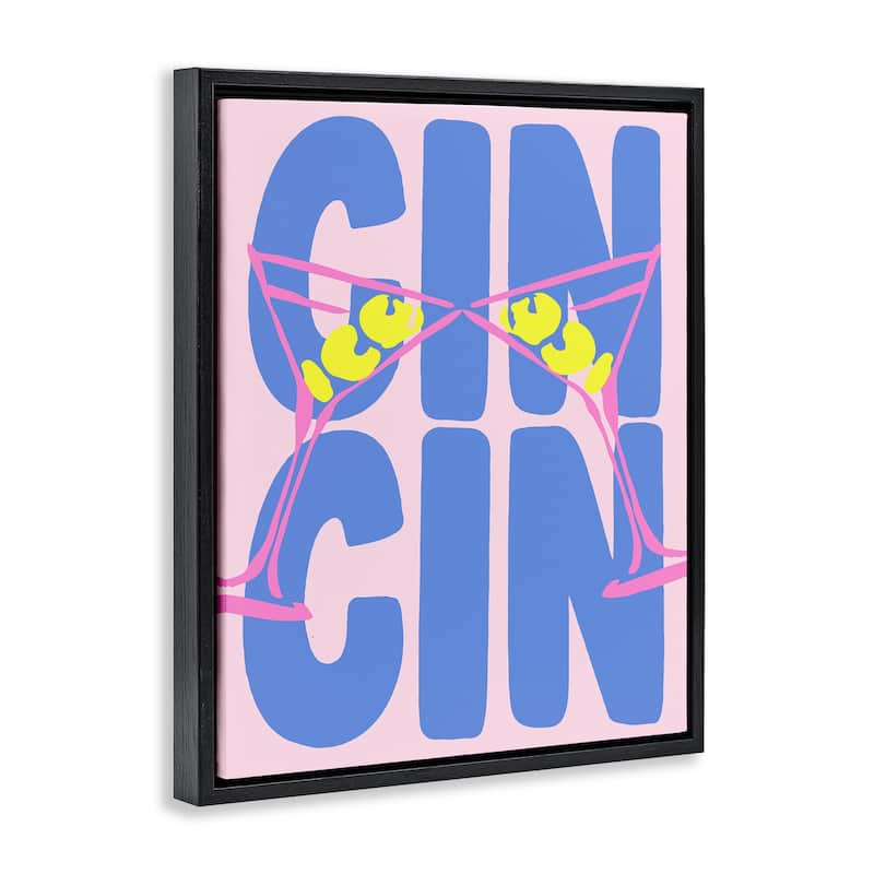 Stupell Pastel Cin Cin Cheers Framed Floater Canvas Wall Art Design By House of Lulu