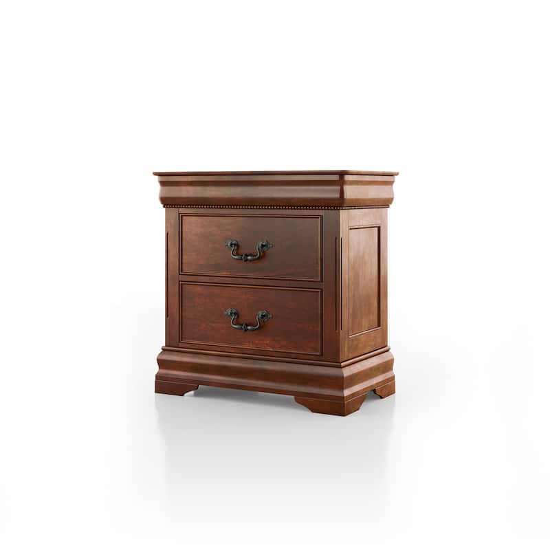 Diva Traditional Cherry Solid Wood 2-Drawer Nightstand by Furniture of America
