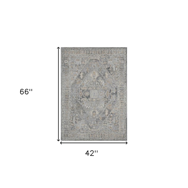 HomeRoots Oriental Transitional Rectangle Area Rug