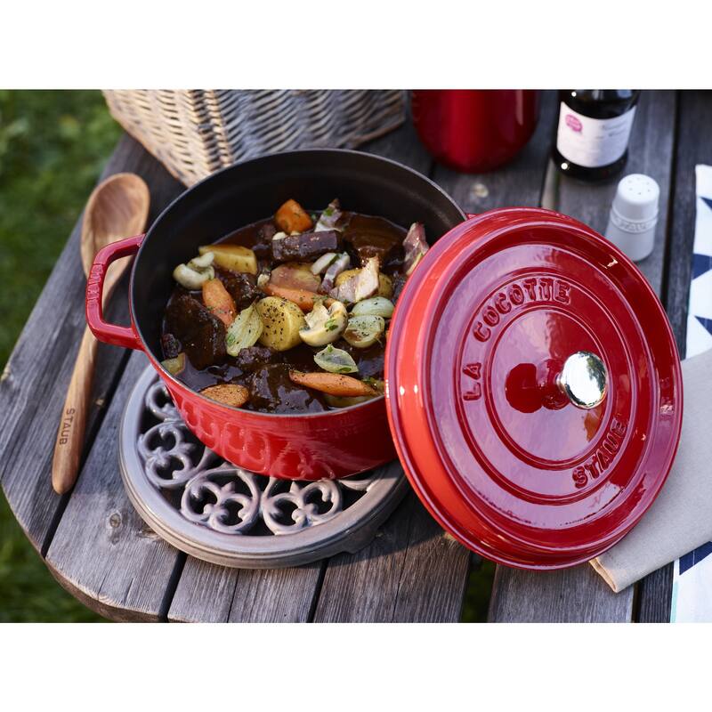 STAUB Cast Iron 9-qt Round Cocotte