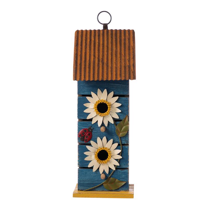 Glitzhome Hanging Distressed Solid Wood Birdhouse