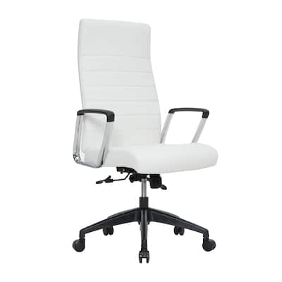 Leather Office Chair - Ergonomic High-Back Executive Desk Chair - Adjustable Height Swivel Task Chair