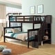 preview thumbnail 26 of 34, Twin over Full Bunk Bed with Storage Stairway & Guardrail - Stylish & Safe