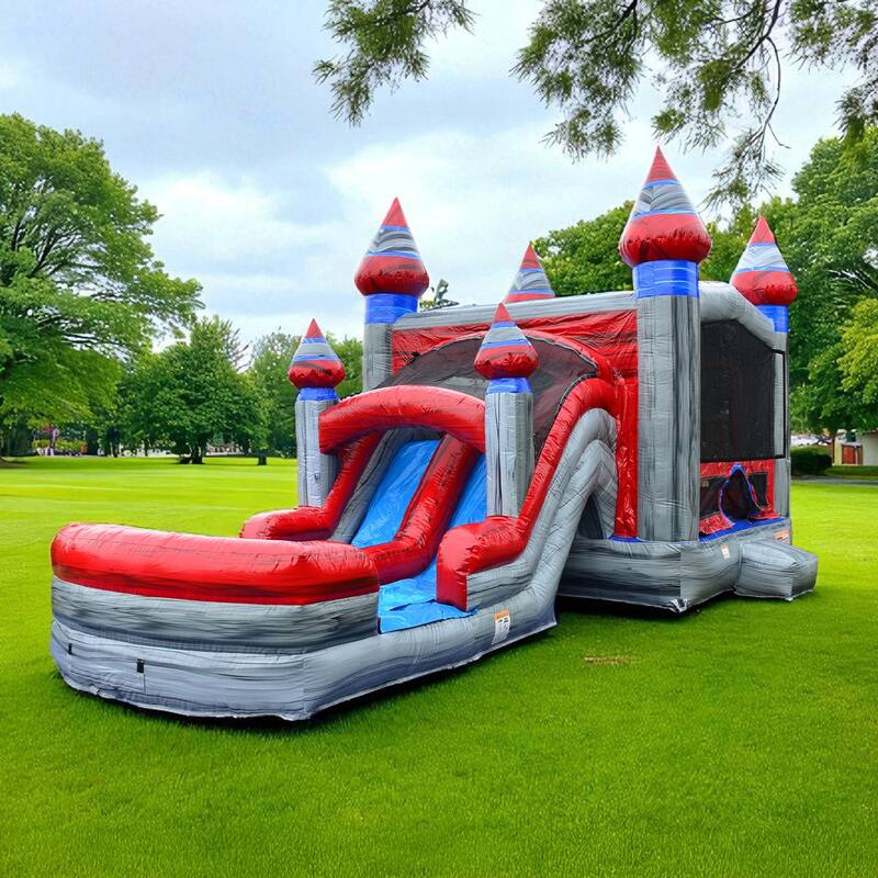 JumpOrange Dolphin Splash 14 ft Commercial-Grade Inflatable Water Slide Combo with Deep Pool & Air Blower