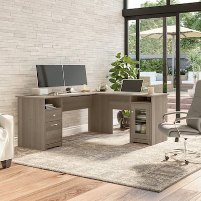 Cabot 72W L Shaped Computer Desk with Storage by Bush Furniture