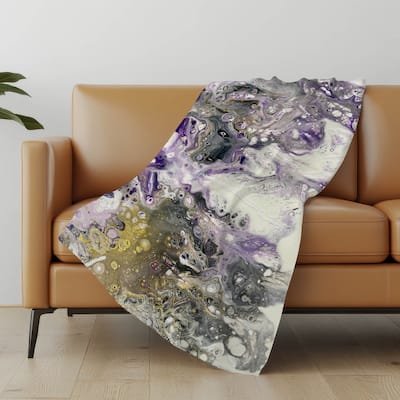 Premium Machine Washable ASB52 Abstract Modern Sherpa Throw Blanket