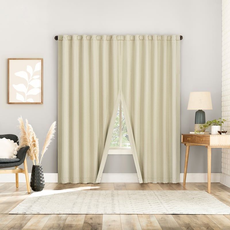 Sun Zero Aria 2-pack Magnetic Closure Theater Grade Total Blackout Back Tab 2-Piece Curtain Panel Pair