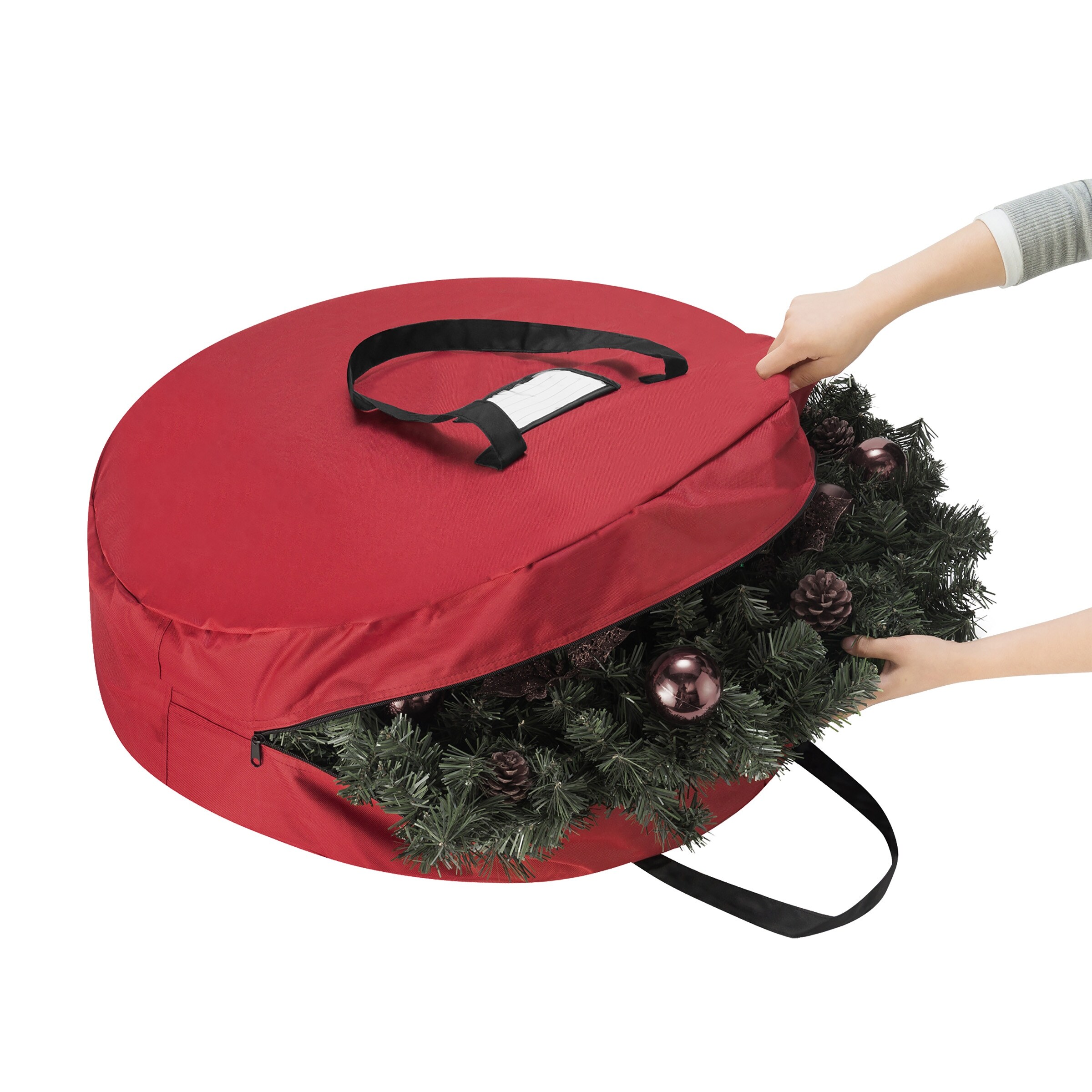 TreeKeeper 30 in. Artificial Padded Christmas Wreath Storage Bag