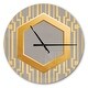 preview thumbnail 9 of 8, Designart 'Vintage Gold and Grey design' Oversized Shabby Chic Wall CLock