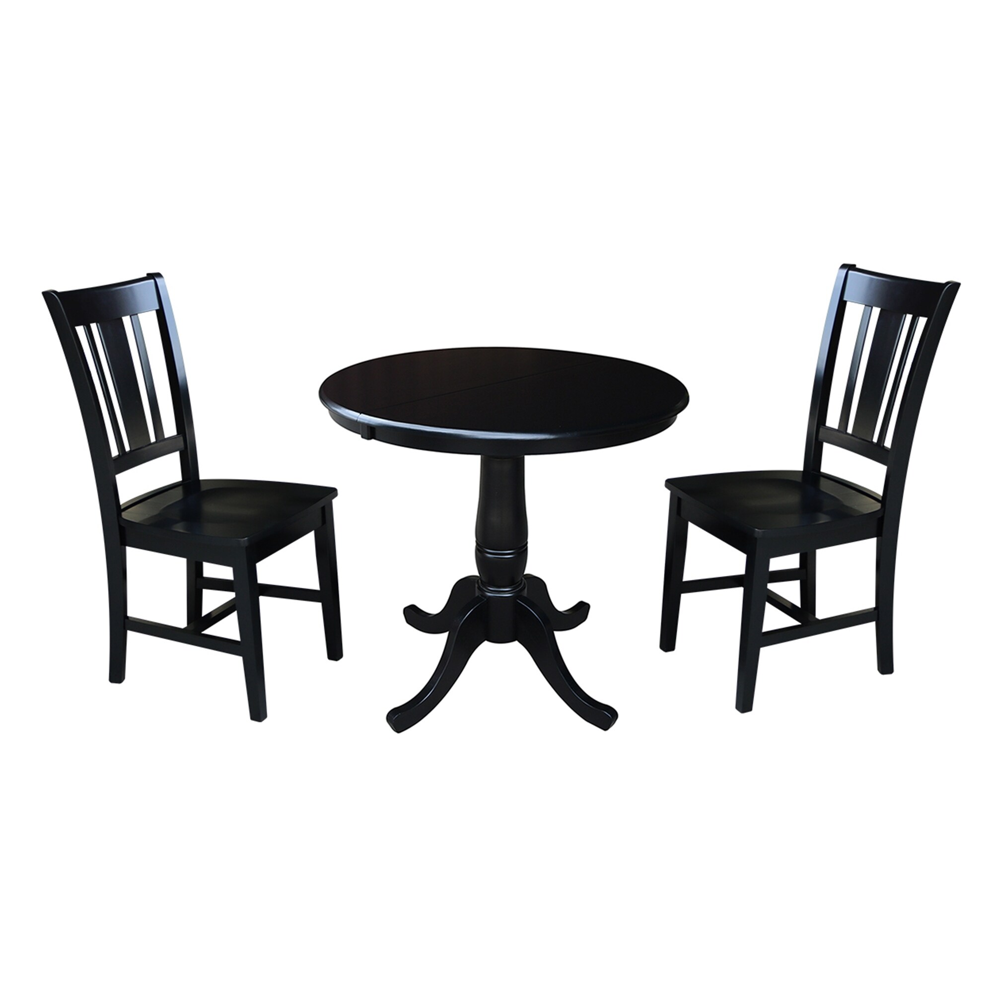 36" Round Dining Table with 12" Leaf and 2 San Remo Chairs ...