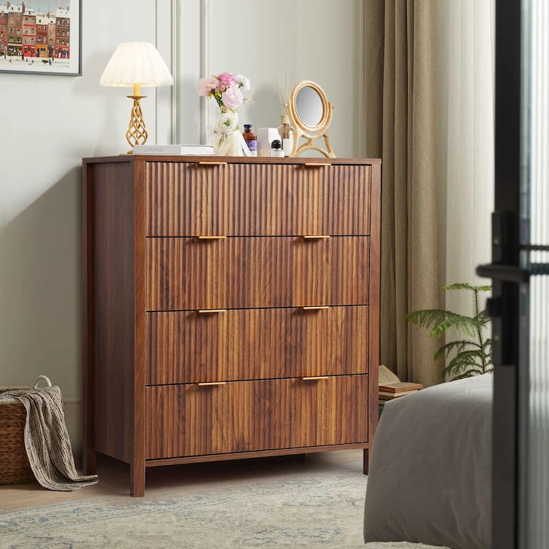 Wooden 4-Drawer Storage Cabinet Dresser