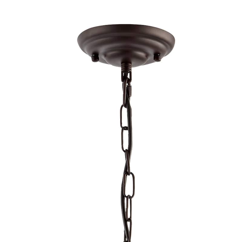 Gaines 5.5" 1-Light Farmhouse Industrial Iron Mason Jar LED Pendant, Oil Rubbed Bronze/Clear by JONATHAN Y