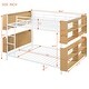 preview thumbnail 4 of 14, Full Over Full Size Metal Convertible Bunk Bed Frame w/ Unique Storage Headboard & Shelves, White Detachable Iron Bed for Teens
