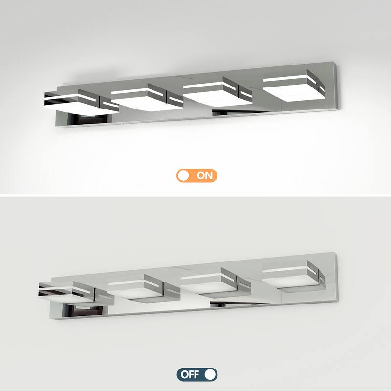 Modern LED Vanity Light, 4-Lights Wall Sconce for Bathroom and Mirror, Sleek Minimalist Design, Energy-Efficient