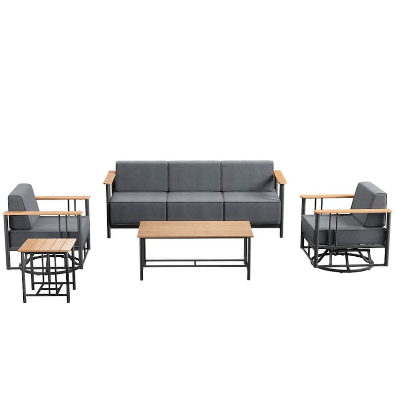 Pocassy 5PCS Sofa Swivel Chair with Table