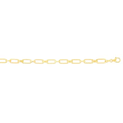 Curata 14k Yellow Gold 7.5" Paperclip Rondel Link Bracelet
