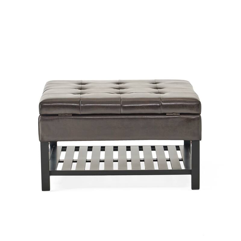 Miriam Wood Square Storage Ottoman Bench by Christopher Knight Home