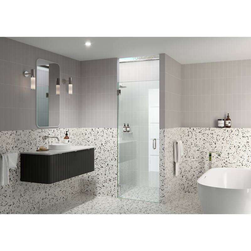 Albedo 26 in. W x 78 in. H Fully Frameless Hinged Shower Door - Width Adj 26.375 - 26.775