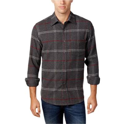Club Room Mens Plaid Ls Button Up Shirt