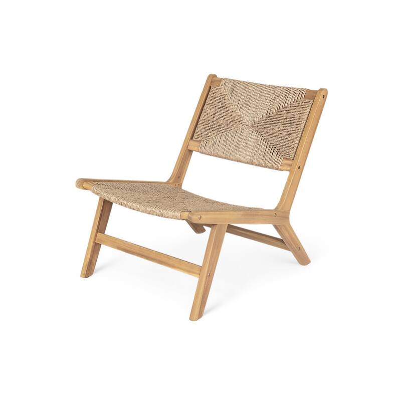 2-Piece Outdoor Chair Set, Acacia Wood Outdoor Chair, Teak Frame Lounge Chair