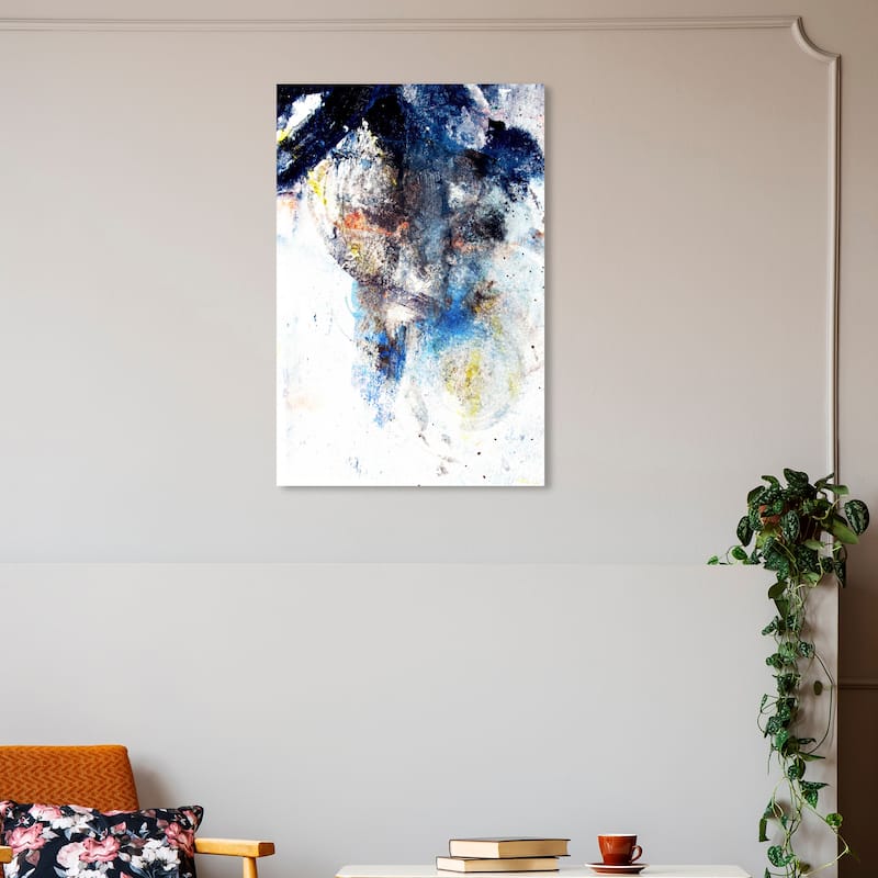 Wynwood Studio Canvas Abstract Snow Storm Blue and Dark Blue Modern & Contemporary Wall Art Canvas Print - 30 x 20
