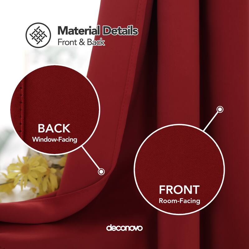 Deconovo Square Grommet Curtain Panel Pair(2 Panel)