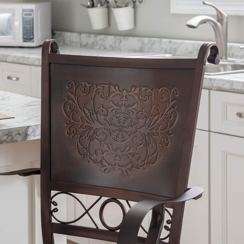 Aberdeen Stamped Back Big and Tall Counter Stool with Arms