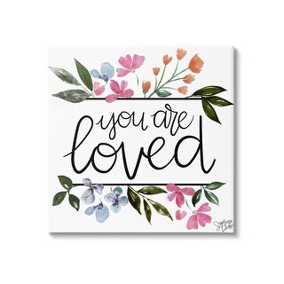 Stupell You Are Loved Botanical Blossoms Canvas Wall Art by Stephanie ...