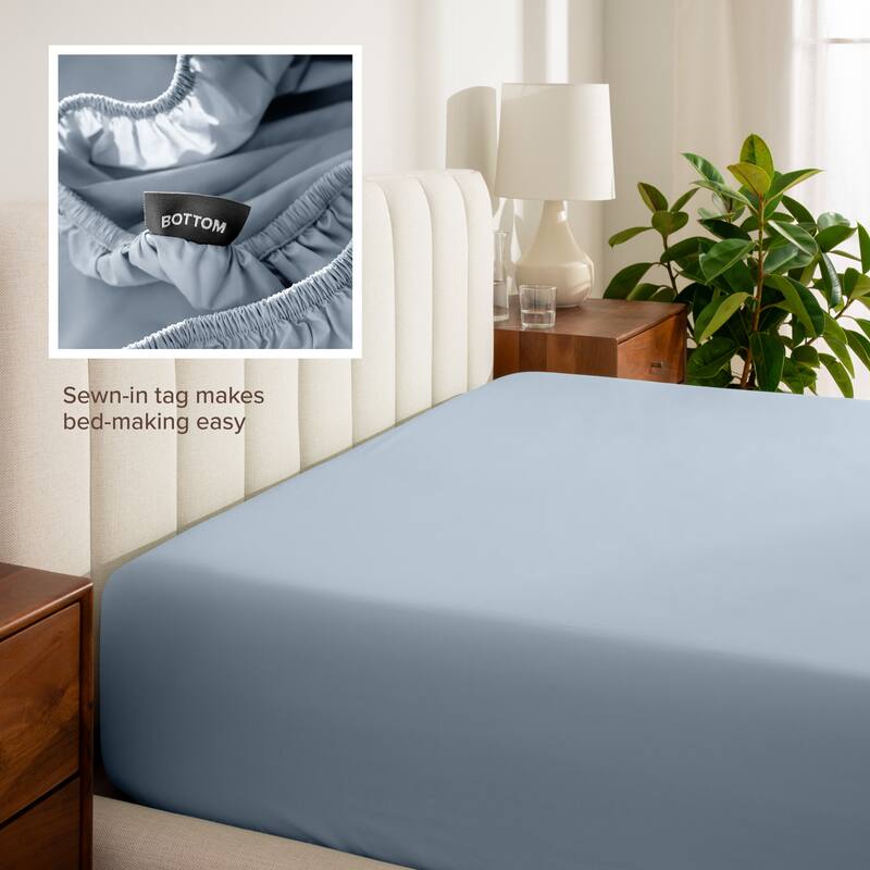 Bare Home Organic Cotton Percale Fitted Bottom Sheet