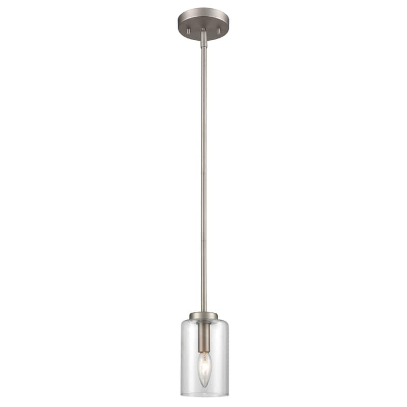 West End 4.75-inch Wide 1-Light Mini Pendant in Brushed Nickel - 4.75in W x 4.75in D x 45.25in H - Nickel