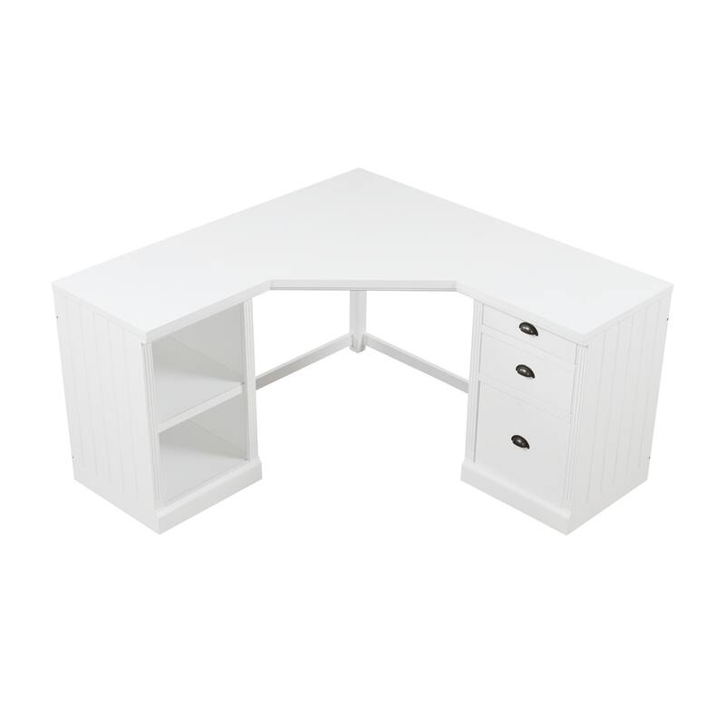 57.68" Home Office L-Shaped Corner Executive Computer Writing Desk