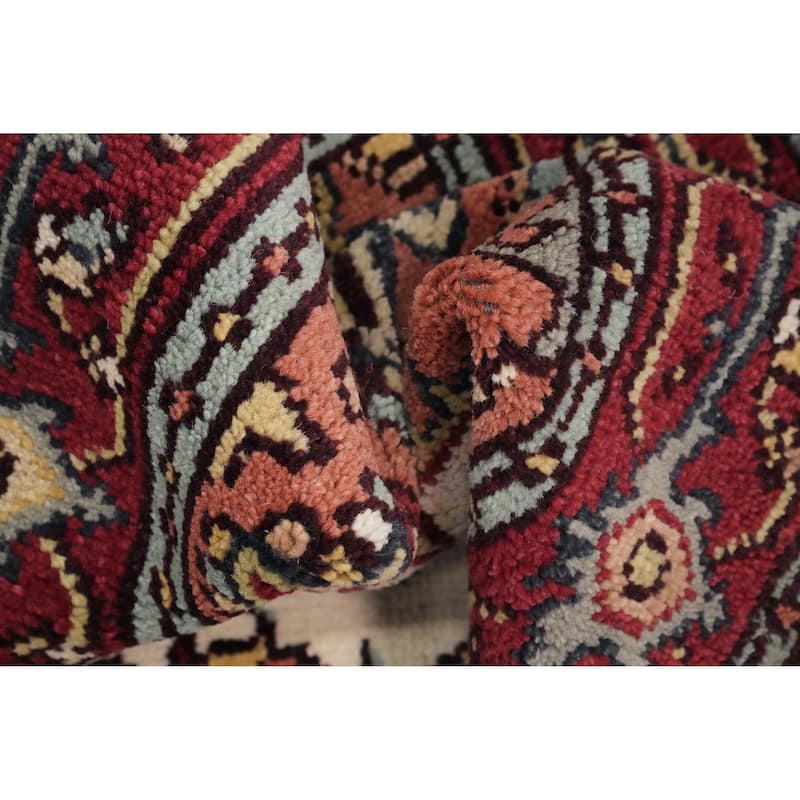 Hand Knotted Oriental 100% Wool Carpet Traditional Medallion Beige & Ivories Heriz (serapi) Area Rug - 6' 1'' X 4' 0''