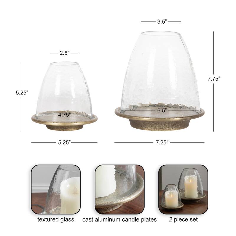 Kate and Laurel Campana Cloche Candle Holder Set - 2 Piece