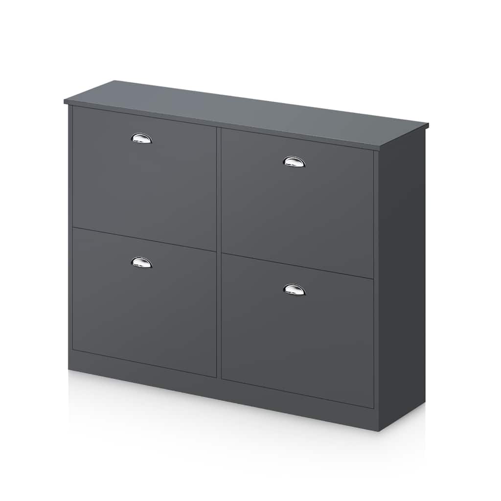 Waterproof MDF Shoe Cabinet with Flip Top Drawer Design Adjustable Multi Layer Storage and Anti Tipping Safety Feature