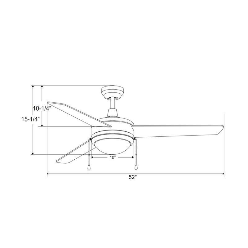 50" Contempo 3-Blade Ceiling Fan Oil Rubbed Bronze Finish with Integrated LED Light