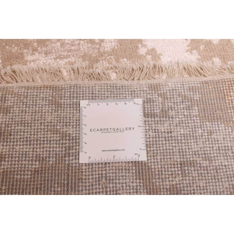 ECARPETGALLERY Hand-knotted Legacy Tan Silk, Wool Rug - 2'7 x 12'3