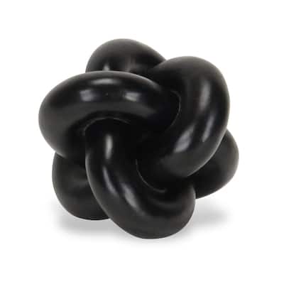 Interlocking Chain Knot Sculpture - 4.5" - Black