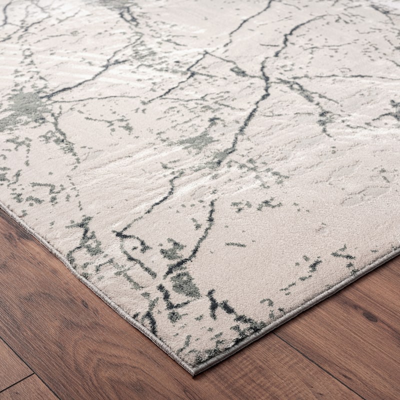 Sevita Ivory Abstract Modern/Contemporary Area Rug